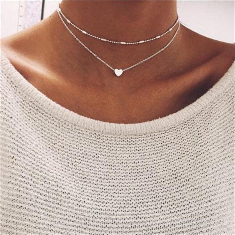 Collier Pendentif Tiny Heart pour Femmes en Argent - Adenbora