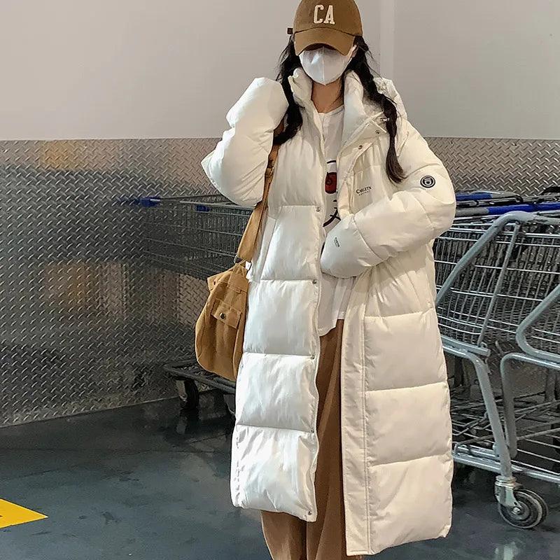 Élégance Hivernale : Manteau Long en Duvet de Canard Blanc pour Femmes - Style Casual, Chaleur Exceptionnelle, JW663 - Adenbora