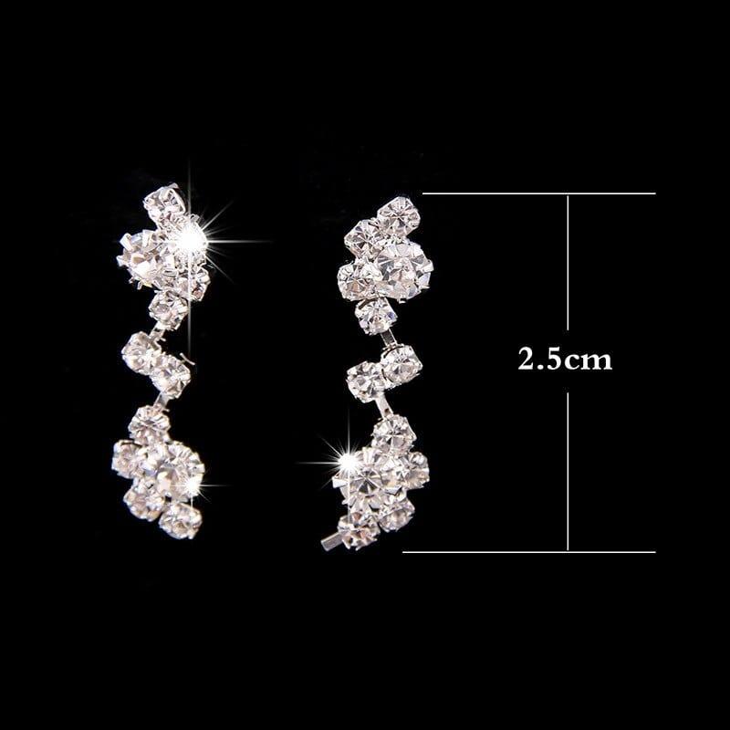 Ensemble de bijoux de mariage de luxe Fashion Shiny Rhinestone - Un ensemble de collier et boucles d’oreilles pour femmes - Adenbora