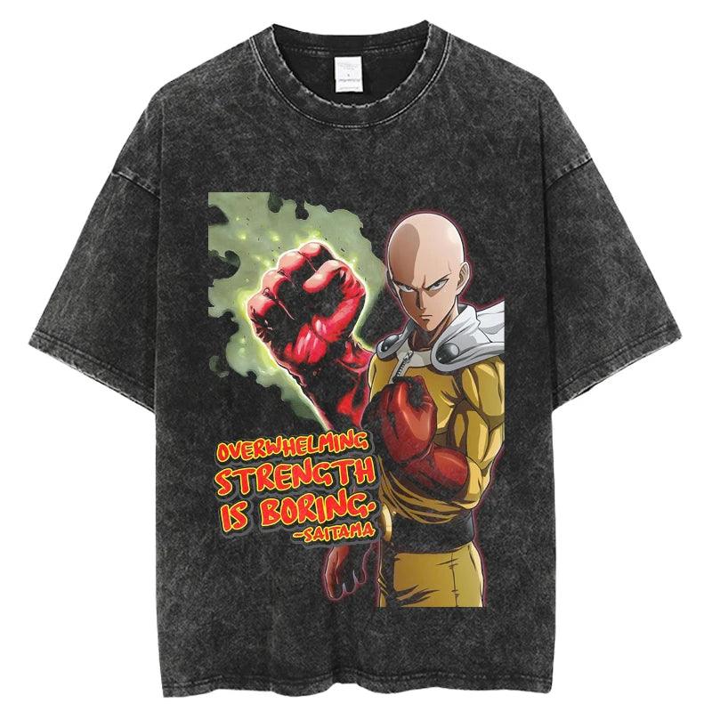 Fashion Harajuku Casual T-Shir Anime One punch O-Neck Short Sleeves Casual Loose Man Oversized Hip Hop Unisex T-Shirt - Adenbora