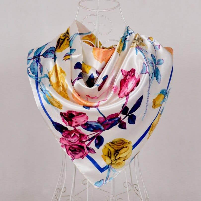 Foulard grande taille pour femme ornés de roses - Adenbora