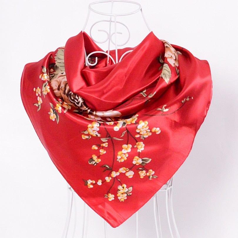 Foulard grande taille pour femme ornés de roses - Adenbora