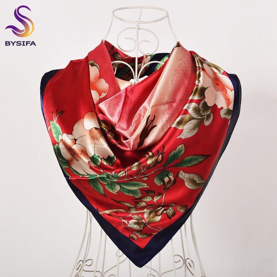 Foulard grande taille pour femme ornés de roses - Adenbora