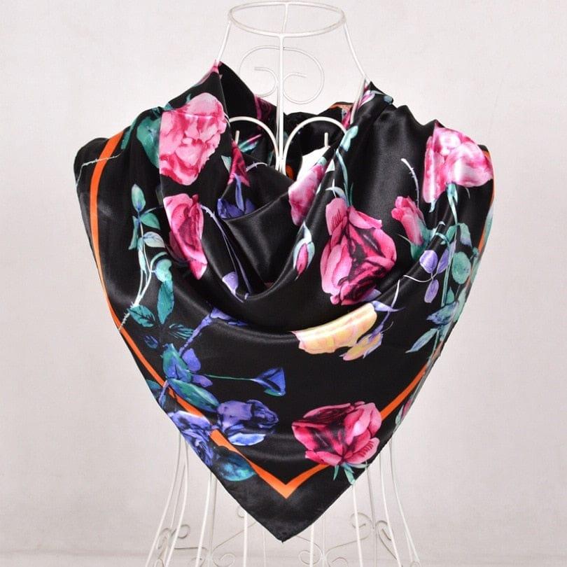 Foulard grande taille pour femme ornés de roses - Adenbora