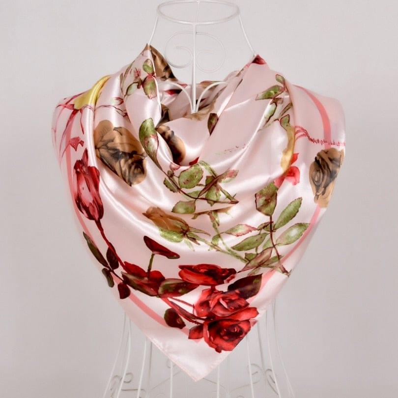 Foulard grande taille pour femme ornés de roses - Adenbora