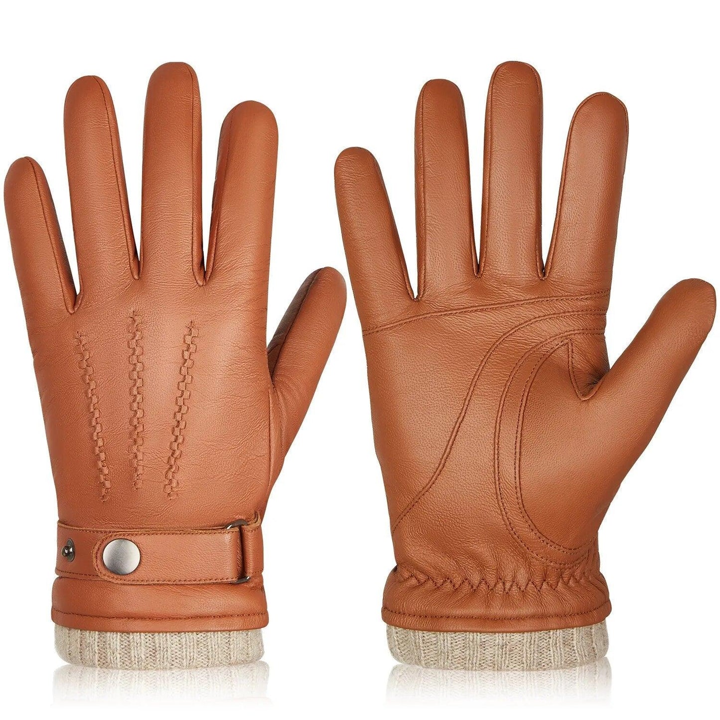 Gants en cuire masculin cachemire de mode - Adenbora