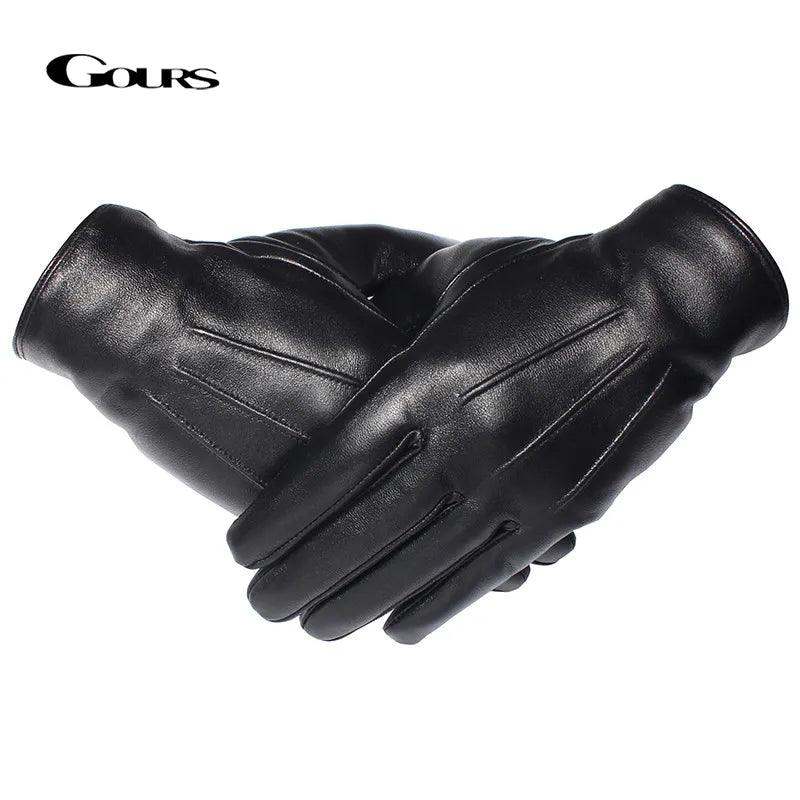 Gants hommes en cuir authentique réel gants de conduite chaude - Adenbora