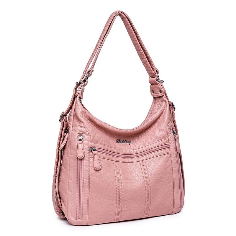 Grand Sac à Main pour Femmes, Capacité Spacieuse, Sac Bandoulière Multifonction en Similicuir, Couleur Rose, Sac à Main pour Femme - Adenbora