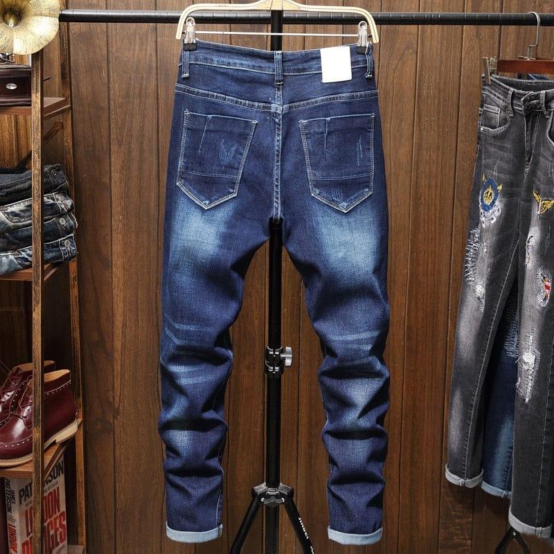 Jeans pour homme slim avec motif floqués style cargo - Adenbora