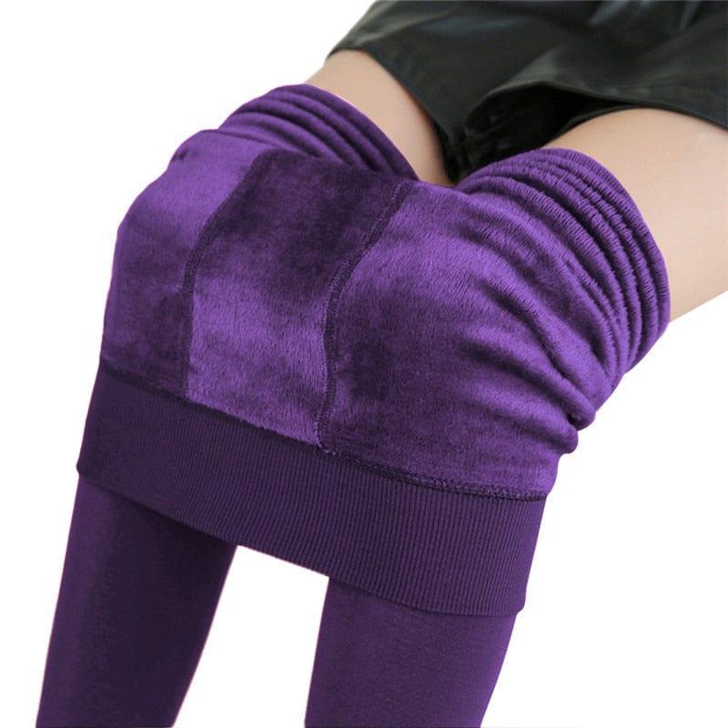 Leggings d'hiver chauds et confortables pour femme avec taille haute - Adenbora