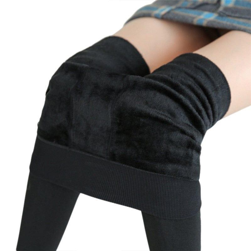 Leggings d'hiver chauds et confortables pour femme avec taille haute - Adenbora