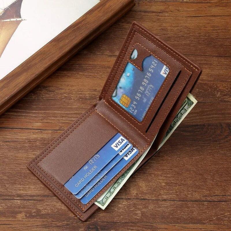 Les hommes insert les portefeuilles pliables. COIN SLIM SLIPS Money Money Credit Card Cartes Tolders Sacs de capacité de protection vintage - Adenbora