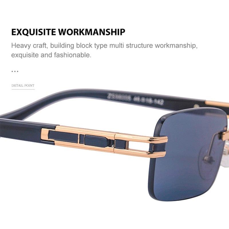 Lunettes de soleil sans bordure pour hommes Rectangle - Adenbora