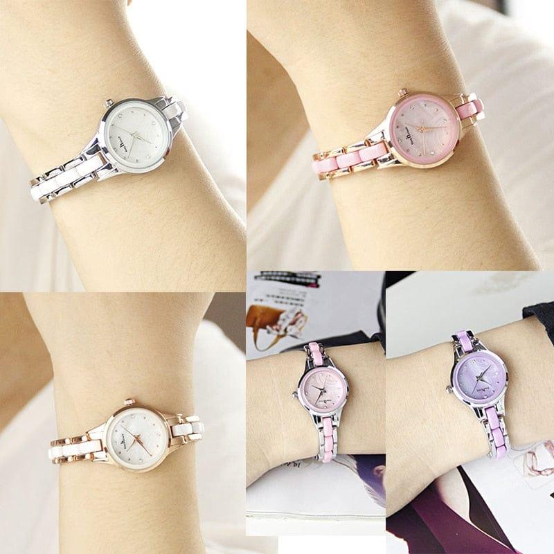 Montre Bracelet Femme Or et Argent - Une Montre de Luxe Casual Quartz 30m Étanche pour Femmes - Adenbora