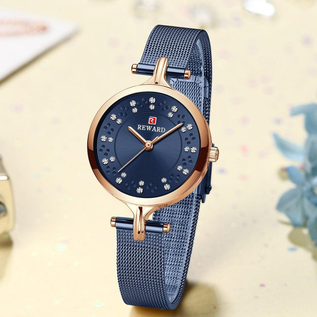 Montre de Luxe Étanche pour Femmes REWARD - Une Pièce de Haute Couture en Acier Inoxydable pour une Précision Quotidienne - Adenbora