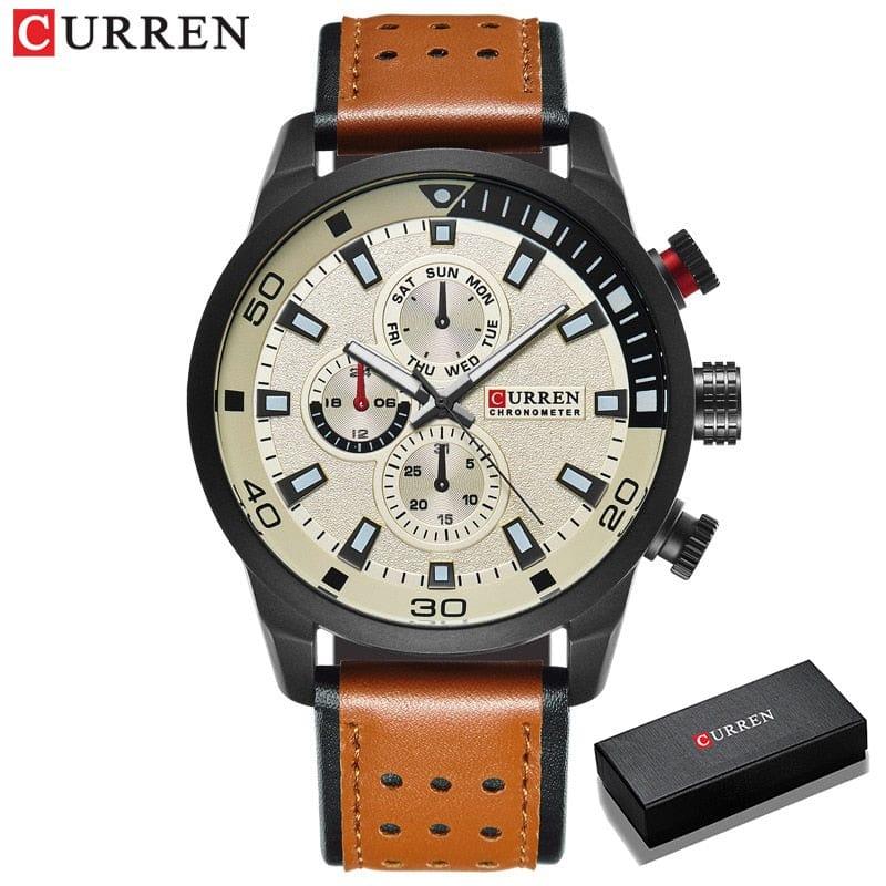 Montre luxe bracelet cuire élégante et sportive pour homme - Adenbora