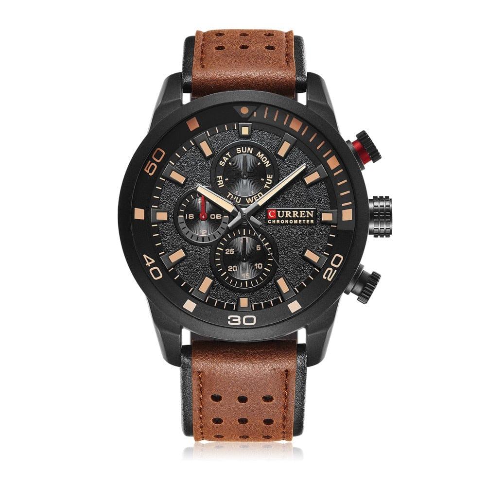 Montre luxe bracelet cuire élégante et sportive pour homme - Adenbora