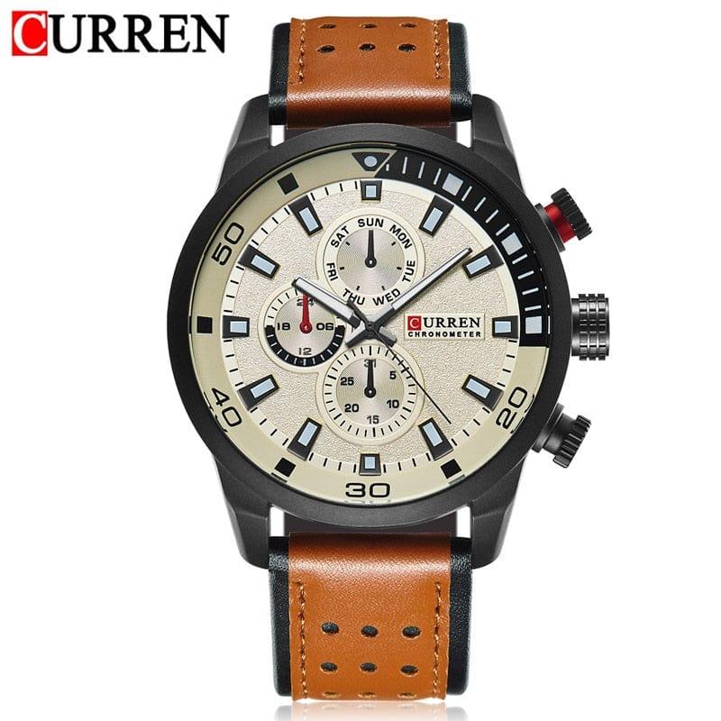 Montre luxe bracelet cuire élégante et sportive pour homme - Adenbora