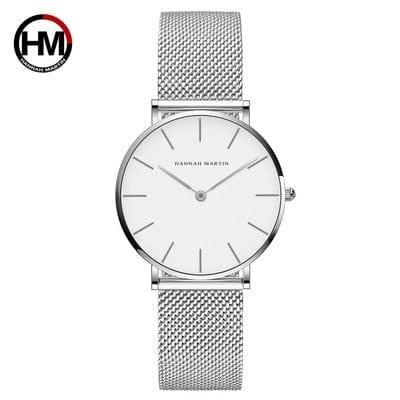 Montre pour femmes Hannah Martin en acier inoxydable, résistante à l’eau, avec mouvement à quartz japonais de haute qualité de 36 mm - Idéale pour le style décontracté et à la mode - Adenbora