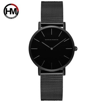 Montre pour femmes Hannah Martin en acier inoxydable, résistante à l’eau, avec mouvement à quartz japonais de haute qualité de 36 mm - Idéale pour le style décontracté et à la mode - Adenbora