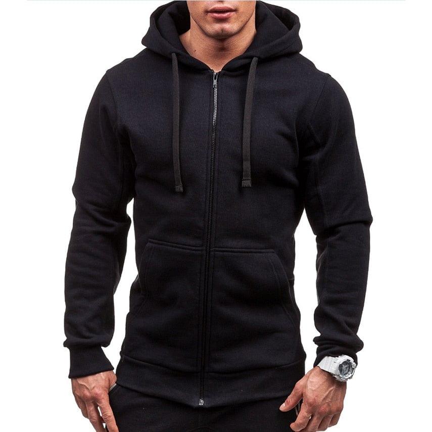 Nouveaux Hommes veste À Capuche Zipper Hoodie Hommes veste Solide Couleur Homme veste À Capuche - Adenbora