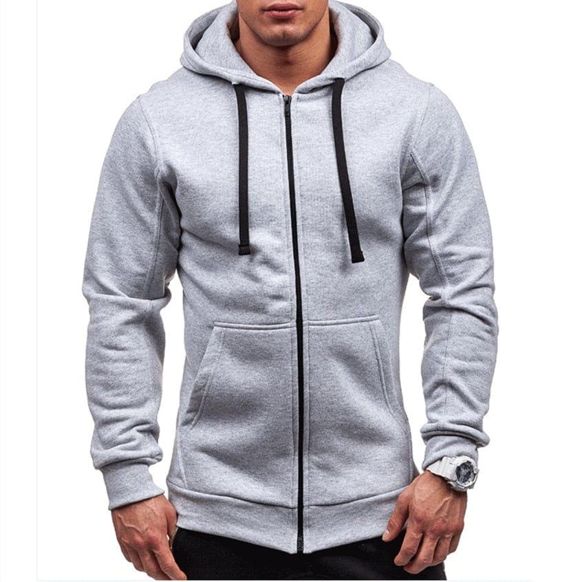 Nouveaux Hommes veste À Capuche Zipper Hoodie Hommes veste Solide Couleur Homme veste À Capuche - Adenbora