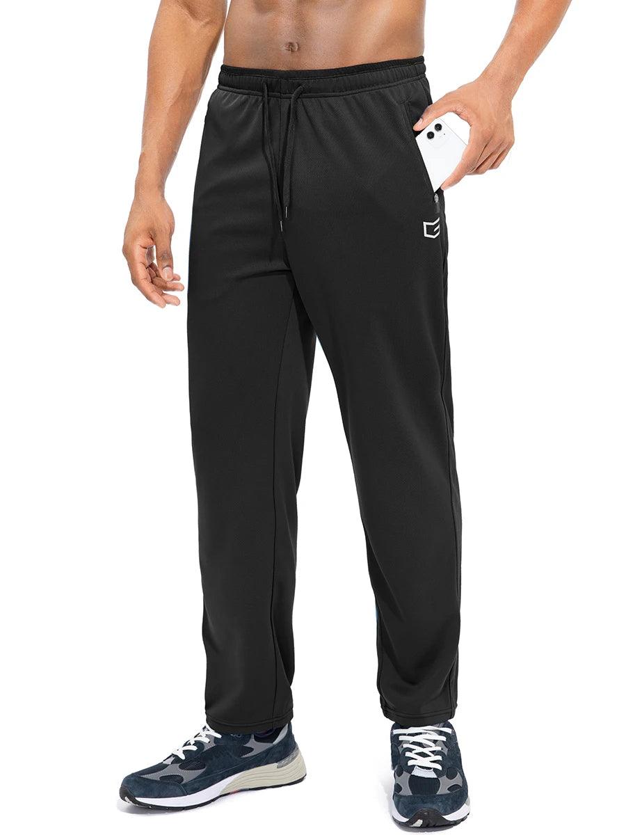 Pantalon de Sport Adenbora GK96 : Confort & Style Élégant pour Hommes Toute Saison, Taille Élastique Ajustable, Poches Zippées & Logo Réfléchissant. - Adenbora