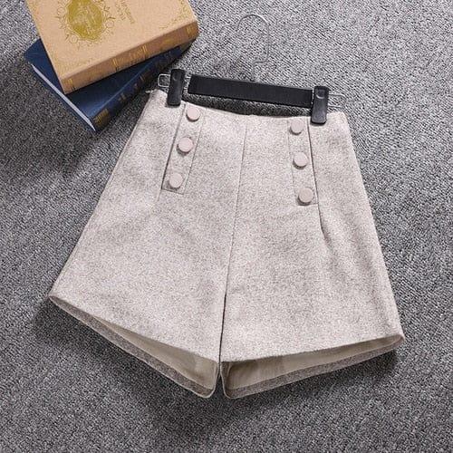 Pantalon large à taille haute pour femme avec boutons et poches - Adenbora