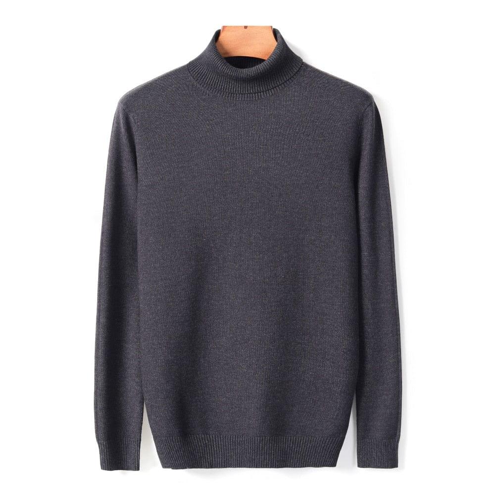 Pull à col roulé pour homme pull-over , chaud et élégant blanc,noir,gris,rouge… - Adenbora