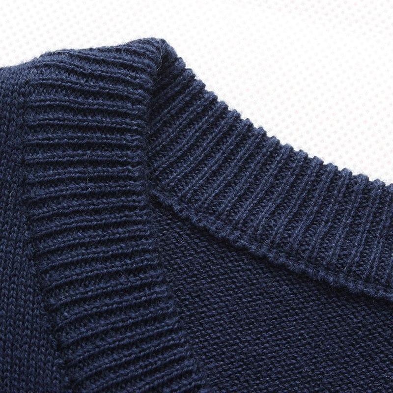 Pull en laine col rond de saison bien habillé pour homme noir,gris,bleu - Adenbora