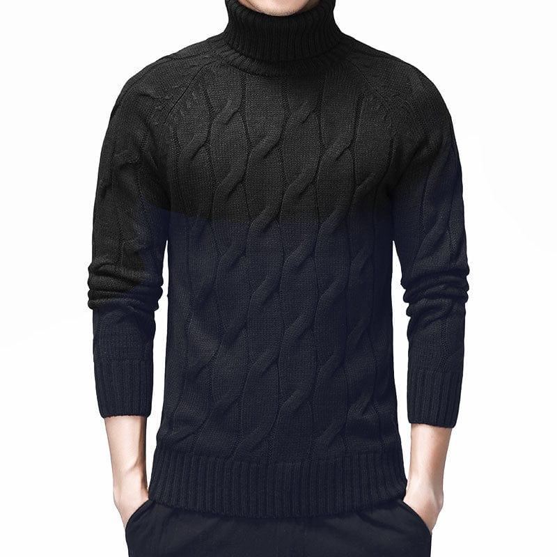 Pull en laine épaisse blanc marron noire à col roulé pour homme - Adenbora