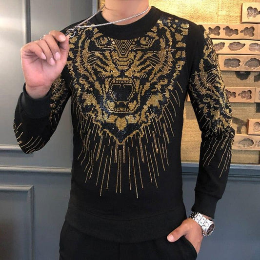 Pull pour homme tendance avec motif tête de tigre stylé - Adenbora