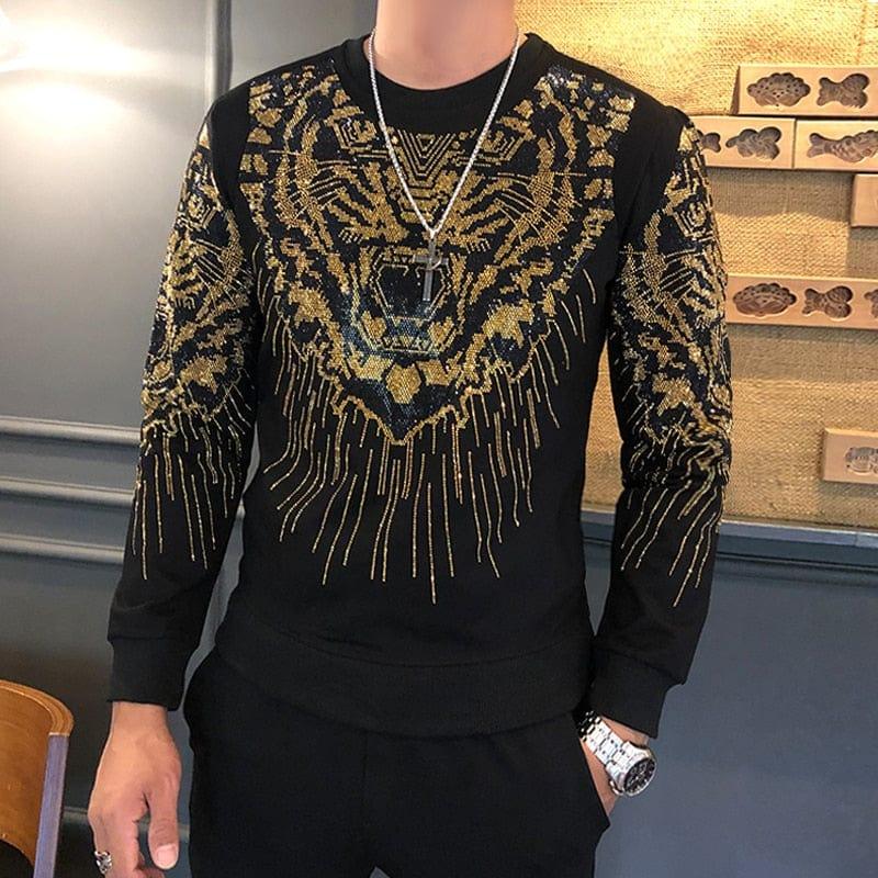 Pull pour homme tendance avec motif tête de tigre stylé - Adenbora