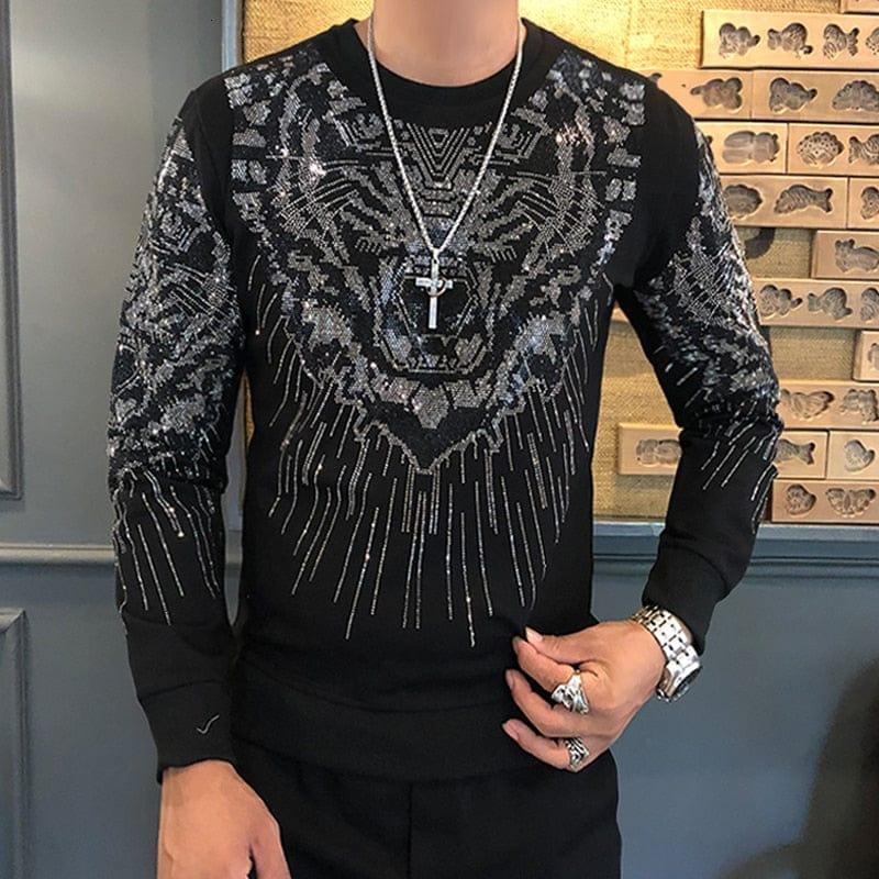 Pull pour homme tendance avec motif tête de tigre stylé - Adenbora