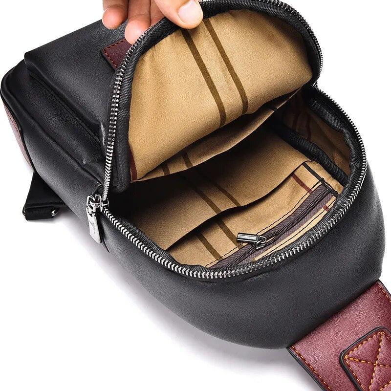 Sac à bandoulière en cuir PU pour hommes - Adenbora