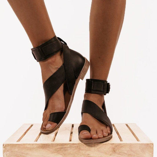 Sandales gladiateur à talons hauts pour femmes, Chaussures d'été à bout ouvert - Adenbora