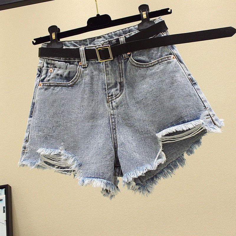 Short en jean à jambe large et taille haute pour femme - Été 2021 - Adenbora