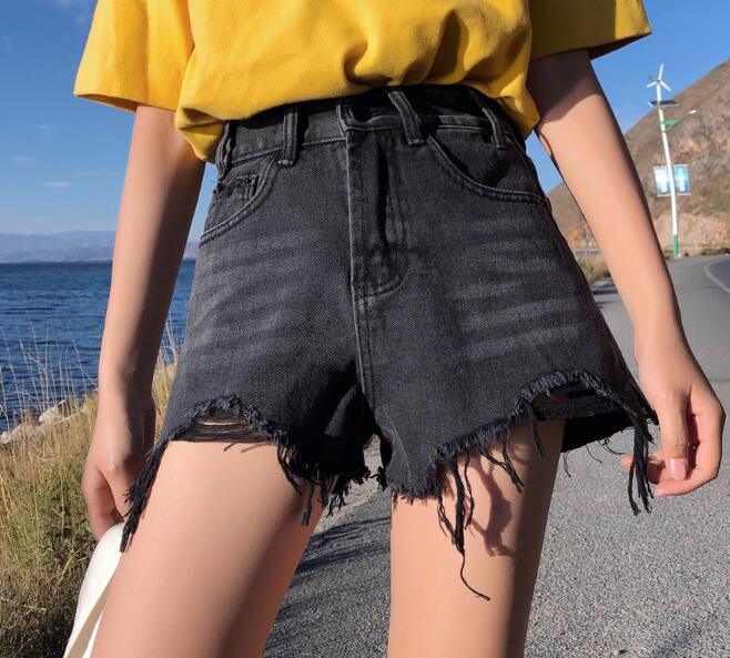 Short en jean taille haute pour femme - Style streetwear et tendance - Adenbora