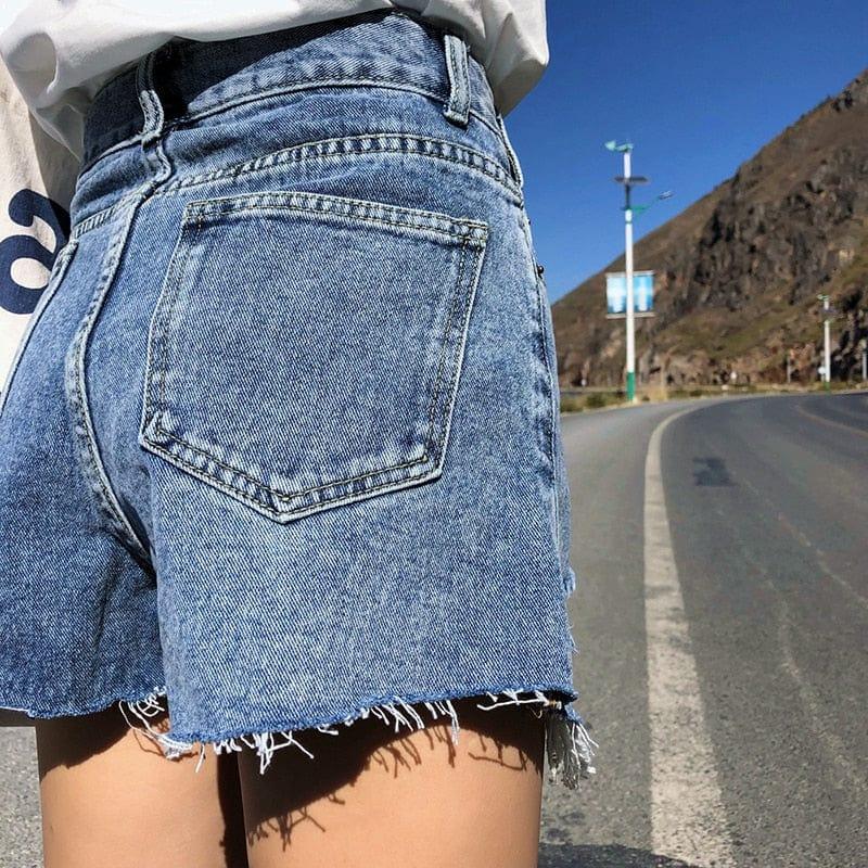 Short en jean taille haute pour femme - Style streetwear et tendance - Adenbora