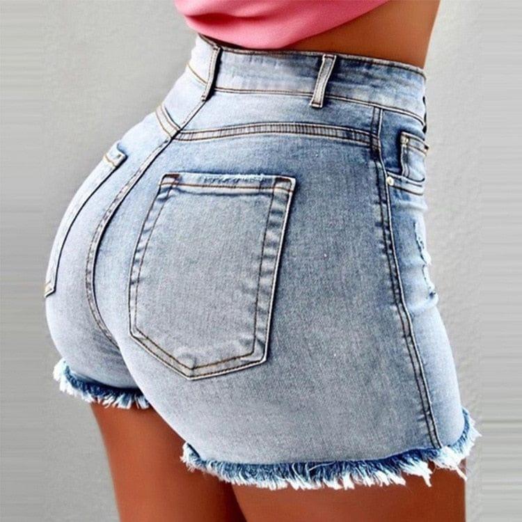 Shorts en jean skinny vintage taille haute pour femme - Automne 2022 - Adenbora