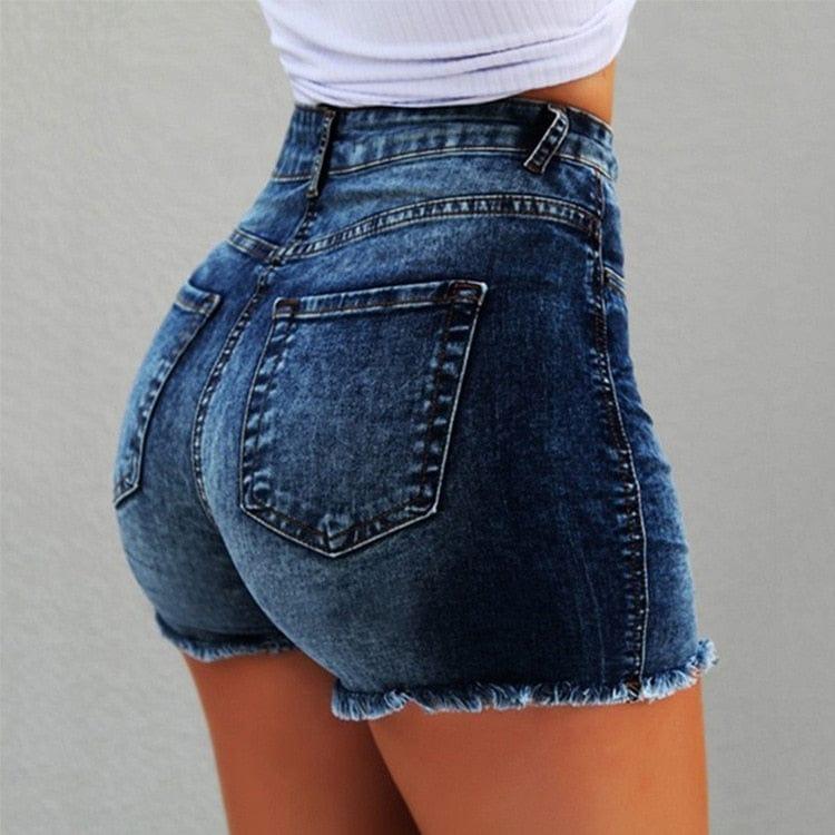 Shorts en jean skinny vintage taille haute pour femme - Automne 2022 - Adenbora