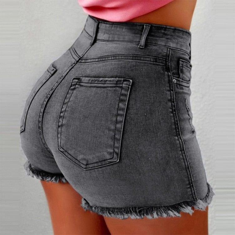 Shorts en jean skinny vintage taille haute pour femme - Automne 2022 - Adenbora