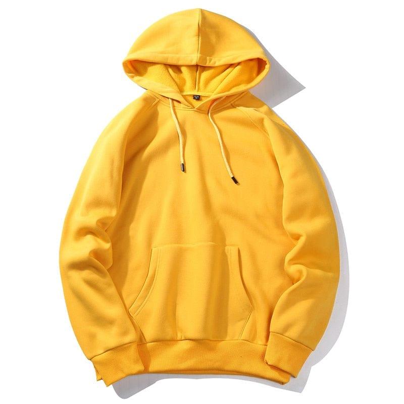 Sweat à capuche simple pour homme jaune, orange,blanc,noire,Camel style street - Adenbora