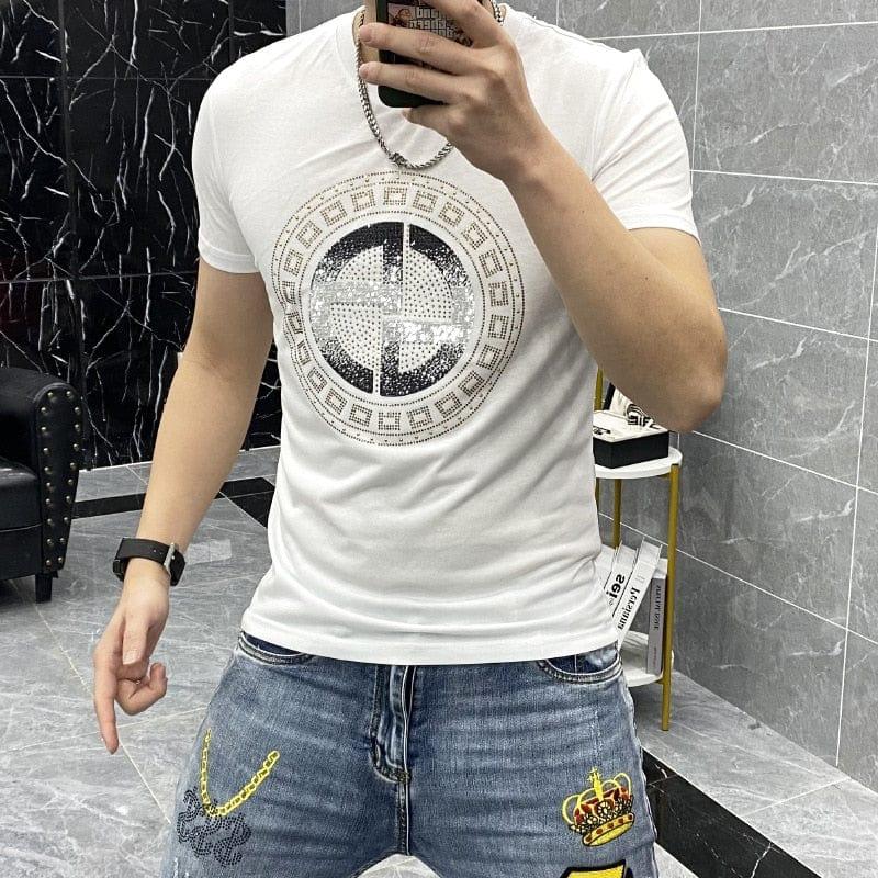 T-shirts hommes vêtements d'été motif abstrait mode Streetwear col rond manches courtes Slim hommes t-shirt Homme - Adenbora