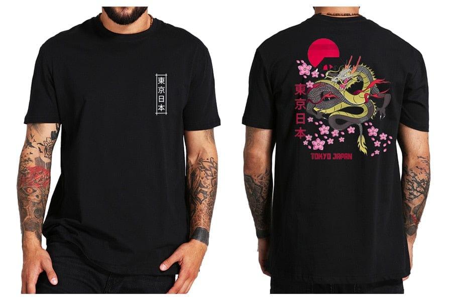 Tee shirt pour homme street wear motif dans le dos dragon - Adenbora