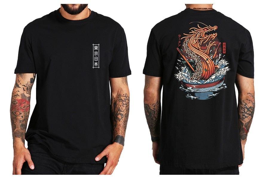 Tee shirt pour homme street wear motif dans le dos dragon - Adenbora