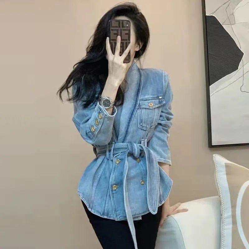 Veste en jean pour femme slime originale et élégante - Adenbora