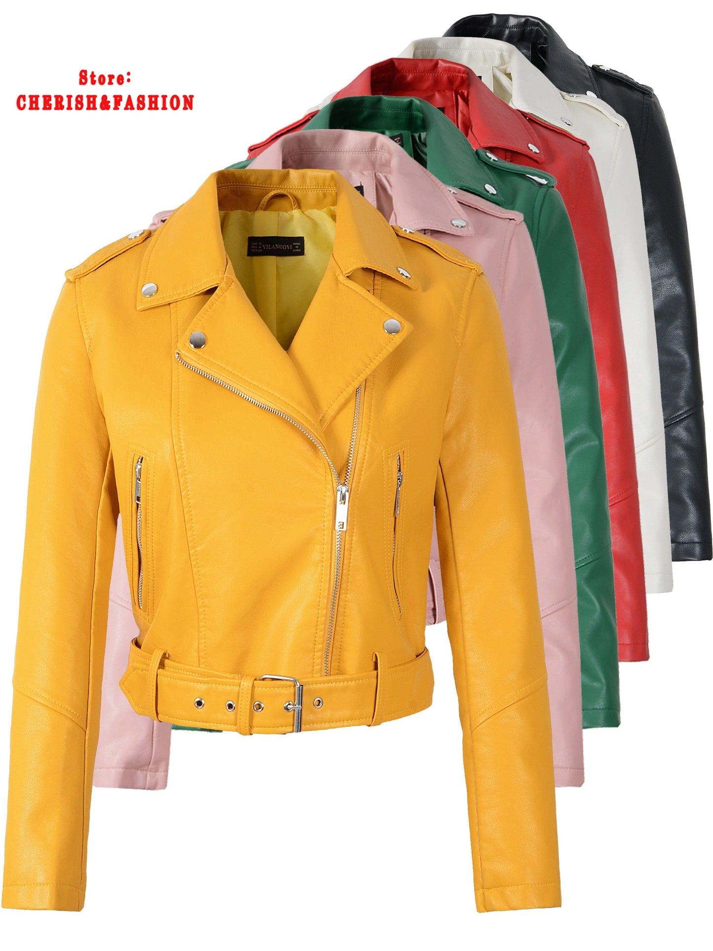 Veste similicuir originale et simple couleur unis pour femme - Adenbora