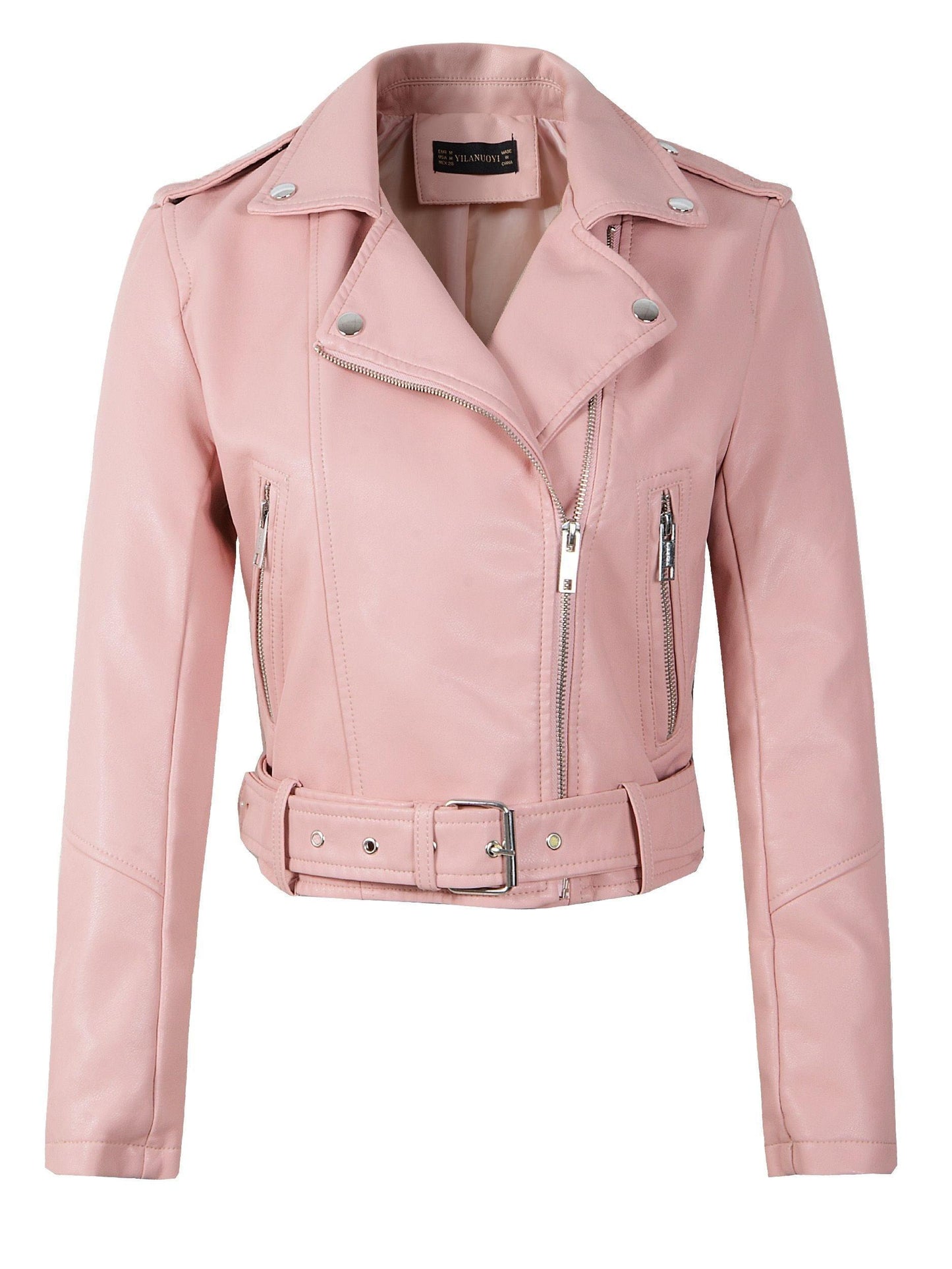 Veste similicuir originale et simple couleur unis pour femme - Adenbora