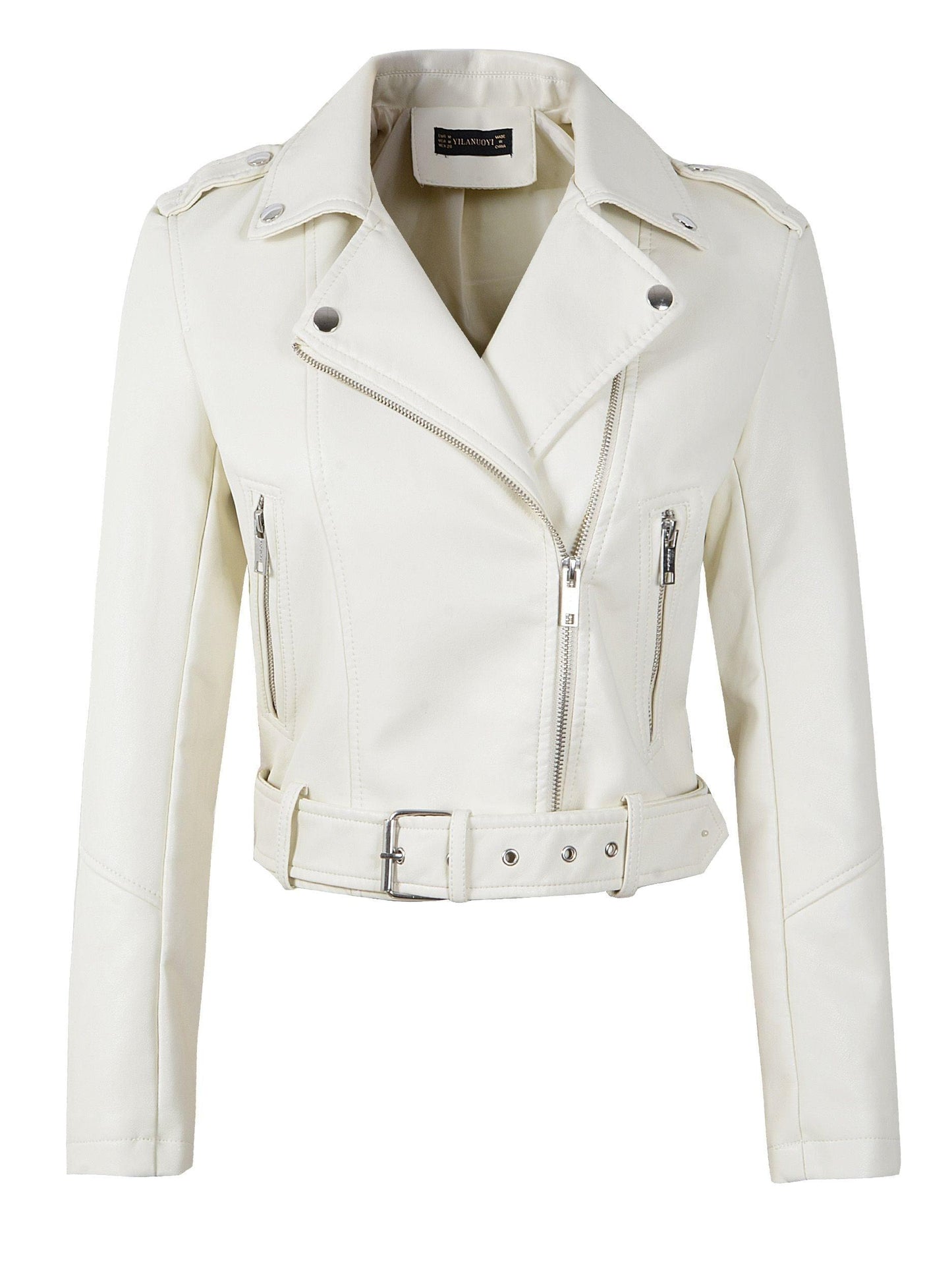 Veste similicuir originale et simple couleur unis pour femme - Adenbora